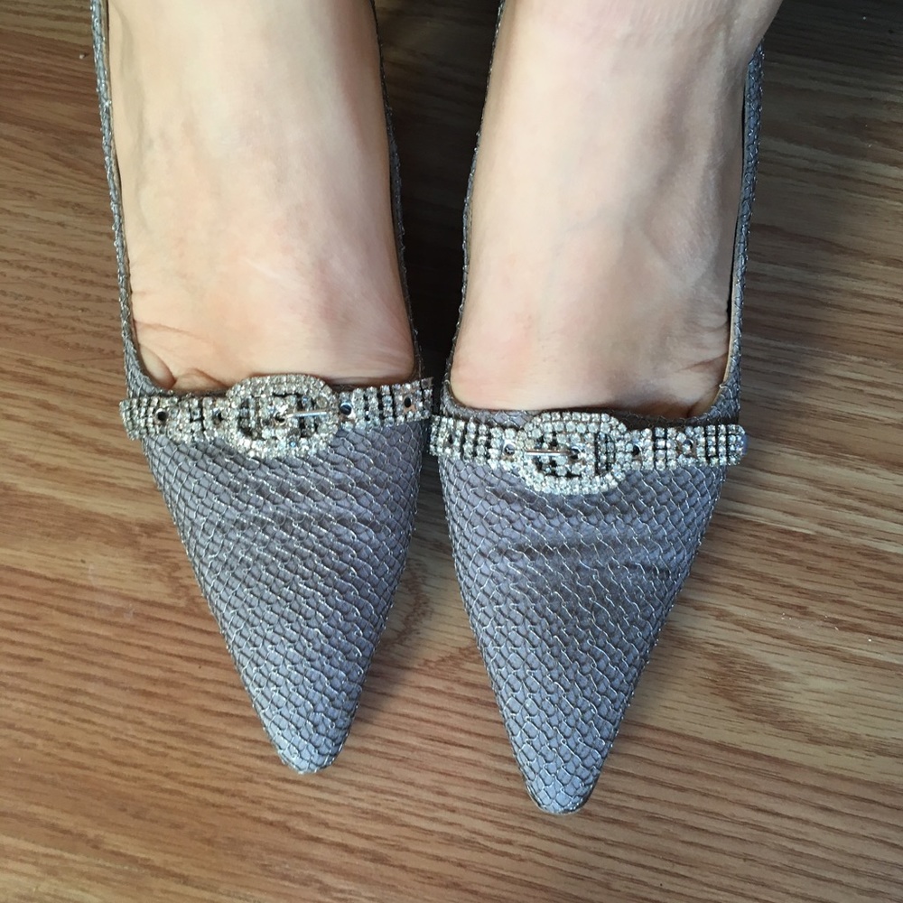 Vintage Manolo Blahnik Silver Pointed Heels